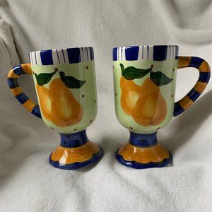 Vintage Set of 2 Milson & Louis Hand Painted Mugs